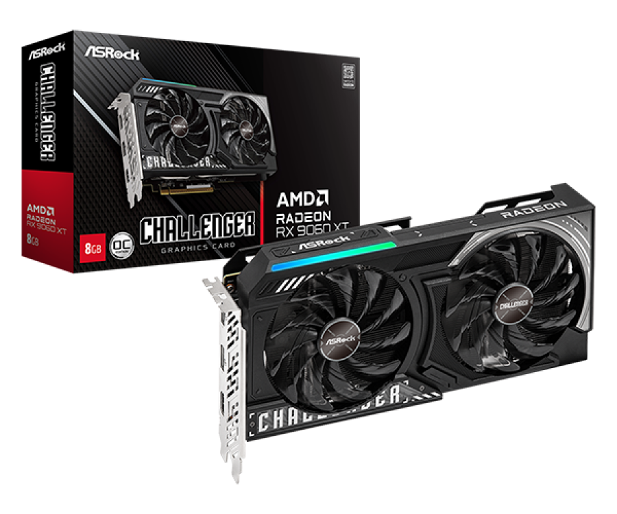 Tarjeta de video ASRock AMD Radeon RX 9060 XT Challenger 8GB OC, 8 GB GDDR6, PCI-E 5.0